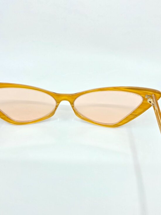 Gucci Yellow Cat Eye Sunglasses Pink Lenses Size 61MM×16MM×145MM MSRP $595 main image 7